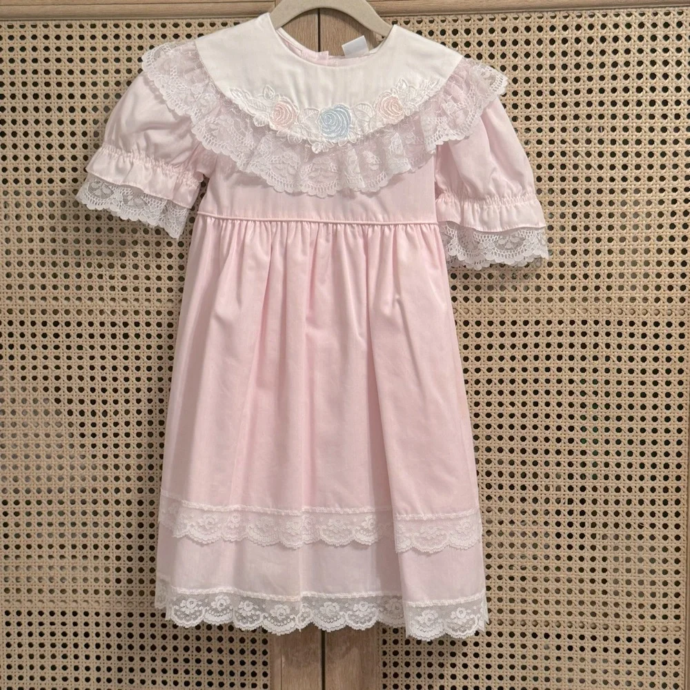 Vintage | Bryan|  pink embroidered dress